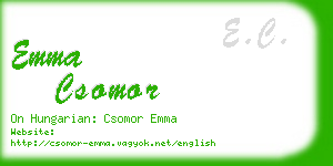 emma csomor business card